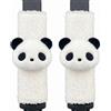 Ameble Copricintura di sicurezza in peluche Panda bianco e nero da 2 pezzi, 9, 84x2, 76x1, 57 pollici Cuscinetto per cintura di sicurezza per auto per bambini, donne, tracolla morbida e confortevole