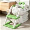 SKYROKU 8899pro, sedile WC per bambini, ragazzi e ragazze, 2 in 1 per imparare a usare il vasino, con paraspruzzi, antiscivolo, base stabilizzata a forma di settore (verde-8899pro)