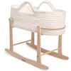 Clair de Lune Cesta in vimini all'uncinetto con supporto a dondolo naturale, 75 x 28 cm