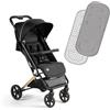 MS Keo Passeggino e Materassino Reversibile, Traspirante e Super Imbottito, Passeggino, Ultraleggero e Compatto, con Ruote Grandi, Fino a 22 kg, Capotasto estensibile e pieghevole a libro