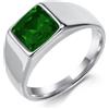 Grewod Anello Uomo Acciaio Inossidabile Pietra di Vetro Misura 17-27, 10mm, Anello Fedine