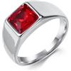 Grewod Anello Uomo Acciaio Inossidabile Pietra di Vetro Misura 17-27, 10mm, Anello Fedine