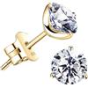 Raneecoco STUNNING FLAME Orecchini a perno in argento placcato oro 18 carati con diamante sintetico taglio brillante zirconia cubica