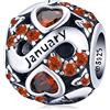 ShiYu Charms di pietra di nascita in forma per il braccialetto Pandora, 925 argento sterling amore cuore Charms Bead, regali di compleanno per le donne