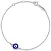 PERIMADE Braccialetto da donna in argento Sterling 925, con ciondolo a forma di occhio di Nazar blu turco, placcato oro 18 carati, ipoallergenico, non si ossida, regalo per anniversario e compleanno