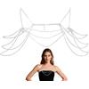AHANDMAKER 1 catena da spalla con strass scintillanti, nappa, gioielli da spalla da 84,8 cm, catena regolabile da donna per bikini, matrimoni, costumi, feste, lauree, decorazione