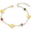 Wamantic Bracciale Personalizzato in Oro da Donna - Bracciale di Cuore con 1 a 5 Nomi e Pietre Natali - Gioielli per Mamma Figlia Regalo per la Festa della Mamma Natale