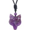 Lovionus89 Collana con ciondolo a forma di volpe naturale, amuleto di ossidiana nera, regolabile, idea regalo per uomini e donne