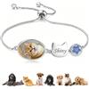 Apeso Bracciale memoriale per animali domestici personalizzato con foto e nome | Bracciale personalizzato con fiore e foto, cane gatto immagine braccialetti, regali di perdita di animali domestici