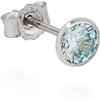 NKlaus singoli orecchini a calice singoli in argento 925 con zirconi 5mm acquamarina azzurro 11215