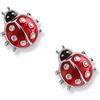 IMINI Graziosi orecchini a bottone per donne e ragazze, in argento Sterling 925, ipoallergenici, delicati insetti rossi, testa nera, piccolo post fortunato, trago, moda animali, Oro bianco, Nuovo