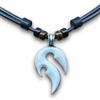 HANA LIMA Collana in pelle con ciondolo in metallo per uomo e donna regolabile Collana da surfista
