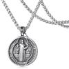 WESTMIAJW Collana da uomo con ciondolo a forma di San Michele, Cristoforo Giorgio Benedetto, in acciaio inox, argento, con ciondolo a forma di Vergine Maria, gioiello per uomo e