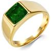 Grewod Anello Uomo Acciaio Inossidabile Pietra di Vetro Misura 17-27, 10mm, Anello Fedine