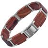 Holzwerk Germany Holzwerk FENNSEE - Bracciale in legno naturale per uomo e donna, cinturino in legno da uomo, colore marrone e argento, regolabile, con accorciatore e scatola di immagazzinaggio, Mittelgroße, Legno
