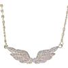 Generic Collana con ali luminose retrò in argento sterling 925 per donne, collane squisite con zirconi cubici - Ciondolo con ali, compleanno di San per donne
