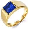 Grewod Anello Uomo Acciaio Inossidabile Pietra di Vetro Misura 17-27, 10mm, Anello Fedine