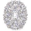 Clearine Donna Stunning Smeraldo Cut Quadrato Marquise Strass Cristalli Cluster Spilla per Matrimonio Party Prom