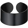 Suplight - Anello donna regalabile Aperto in acciaio inossidabile placcato oro 18K/nero anello donna grande 5mm, 10mm, 17mm larghezza gioielli donna ragazza hip hop confezione regalo