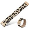 FOMIYES Bracciale Rigido in Pelle Artificiale Largo Leopardato da Donna | Chiusura Pratica, Stile Versatile, Comfort Quotidiano, Ornamento per Polso, Finitura Curata