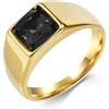 Grewod Anello Uomo Acciaio Inossidabile Pietra di Vetro Misura 17-27, 10mm, Anello Fedine