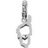 TALISMAN JEWELLERY Charm in argento Sterling 925 per bracciale a catena a serpente - Isola della Corsica, Corsica (8 mm x 26 mm)