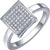 Stfery Anello di cristallo di zircone, anello di fidanzamento placcato oro bianco quadrato rotondo elegante gioielli per le donne, T 1/2, Zirconia cubica