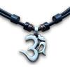 HANA LIMA Collana in pelle con ciondolo del segno Om per uomo e donna regolabile Collana da surfista
