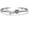 HOLLP Braccialetto con scritta Always My Sister Forever My Friend, con fiore di rosa, regalo per sorelle, gioielli dell'amicizia