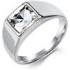 Grewod Anello Uomo Acciaio Inossidabile Pietra di Vetro Misura 17-27, 10mm, Anello Fedine