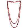 COOLSTEELANDBEYOND Bellissimo Rosso Legno Perlina Lunga Catena Bavoir Girocollo Statement Collana Pendente, Multi-fila
