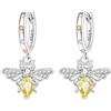 MISEFF Orecchini pendenti in argento 925, motivo farfalle e fiori e foglie, gioielli alla moda, regalo per orecchie sensibili