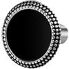 NADIR Mono Orecchino unisex Marlù 33OR0050-N a lobo tondo centro smalto nero con bordo trama puntinata