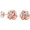 LeCalla Orecchini con nodo d'amore, in argento Sterling 925, placcati in oro rosa 14 carati, con nodo d'amore, leggeri e ipoallergenici, 7 mm