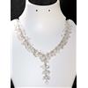 Handmade Collana Handmade Perle Beaded Cluster 925 Placcata Argento Quarzo Cristallo 18"