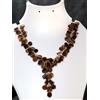 Handmade Collana Gioiello Donna Placcata Argento a Grappolo Pietra Occhio Di Tigre 18"