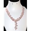 Handmade 925 Collana Smeraldo a Grappolo con Quarzo Rosa Naturale Color Pesca 18"