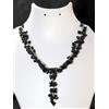Handmade Collana Handmade Cluster Beaded Argento Placcato Onice Nero 18"