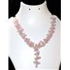 Handmade 925 Collana Smeraldo a Grappolo con Quarzo Rosa Naturale Color Pesca 18"