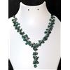 Handmade 925 Collana Handmade Placcato Argento Cluster Malachite Verde Perline 18"