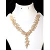 Handmade Collana Handmade 925 Placcata Argento Cluster Perle con Aventurina Arancione 18"