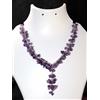 Handmade Collana Handmade Pietra Naturale Ametista Cluster Placcata Argento 18"