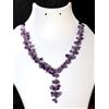 Handmade Collana Handmade Pietra Naturale Ametista Cluster Placcata Argento 18"