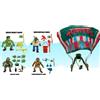 Playmates Teenage Mutant Ninja Turtles: Set di 4 action figure classiche, "Eroi delle fogne" con paracadute