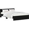 vidaXL Letto matrimoniale con testiera, colore nero, finitura effetto legno di quercia, dimensioni 140 x 190 cm