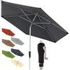 Doppler ombrellone Alu Crank Ø 275 cm, Antracite, manovella, UV 80+ | Ombrellone tondo da giardino, poliestere, struttura in alluminio, Auto Tilt - inclinazione automatica con manovella