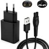 NGUIT Caricabatterie 5V per Philips OneBlade QP2734 QP2724 QP2824 QP2834 QP4631 | Adattatore USB 1 m compatibile One Blade 3000X 5000X 8000 i9000 360 QP1924 MG5910 MG7910 MG9510 per rasoio e tosaerba