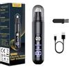 DAILINK Rasoio per peli del naso 2 in 1, per uomo e donna, ricaricabile tramite USB, indicatore LED, modalità delicata e turbo, ricaricabile, senza fili, per tagliare orecchie e sopracciglia