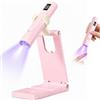 LIYUEGO Lampada UV LED Unghie Portatile per Smalto con USB,2 Timer 20/60S | Lampada UV Portatile con Supporto,Lampada UV Unghie 3W Torcia Elettrica Sciugatura Rapida per Asciuga Unghie Salone di Casa