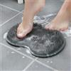 Generic Tappetino per la pulizia dei piedi, tappetino da doccia per massaggi e scrubber per la schiena, con ventosa per bagno, grigio